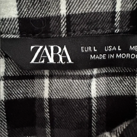 🖤 ZARA Plaid Flannel Shirt | Size L | New - Picture 7 of 8